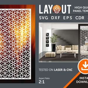 Room Divider, Gate, Grill, Wall Hanging, Privacy Screen, Stencil, Laser, Cnc, Plasma, Cricut File Cdr, Svg, Dxf, Eps, Ai, Jpg