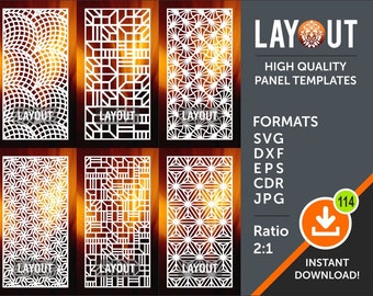 Divisor de ambiente, tela de privacidade, painel decorativo, estêncil, entrega de parede, laser, Cnc, plasma, arquivos de corte Cricut Cdr, Svg, Dxf, AI, Eps, Jpg