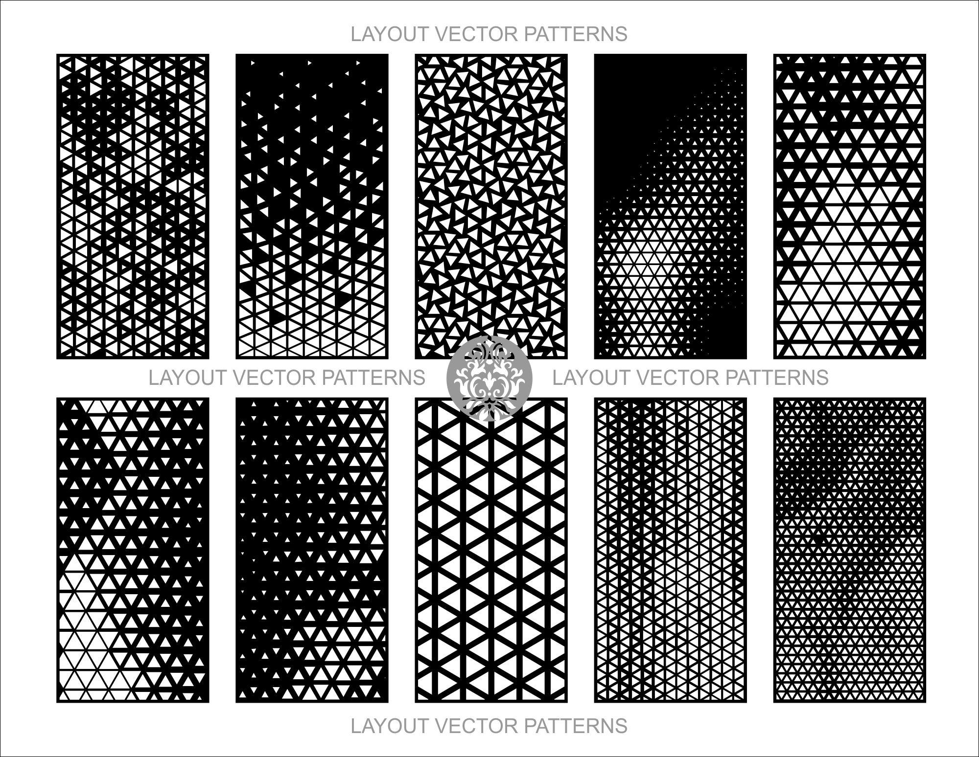 30 Triangle Pattern Designs, Room Divider Screen, Laser Cut Files (SVG ...