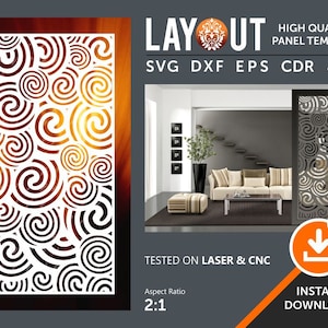 Diviseur de pièce, écran d’intimité, panneau décoratif, tentures murales, laser, cnc, plasma, cricut fichiers Cdr, Svg, Dxf, Ai, Eps, Jpg