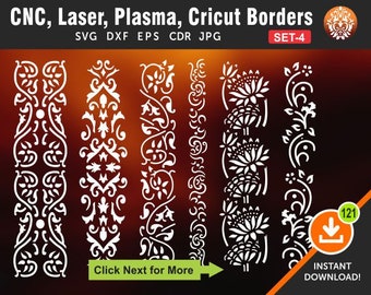 6 Extendable Border Designs | Wall Decor, Panel & Stencil | High Quality Cutting File for Laser, Cnc, Plasma and Cricut