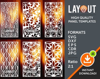 Raum-Teiler, Sichtschutz, Dekorplatte, Schablone, Wand Übergabe, Laser, Cnc, Plasma, Cricut schneiden Dateien Cdr, Dxf, AI, Eps, Svg, Jpg