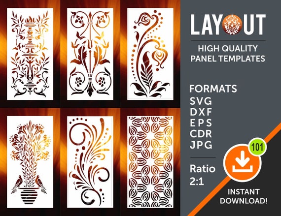 Room Divider Privacy Screen Decorative Panel Stencil Wall Etsy