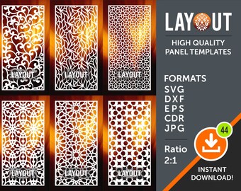 Camera divisore, schermo di segretezza, pannello decorativo, Stencil, Wall consegnando, Laser, Cnc, Plasma, Cricut taglio file Cdr, Svg, Dxf, AI, Eps, Jpg