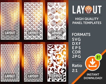 Room Divider, Privacy Screen, Decorative Panel, Stencil, Wall Handing, Laser, Cnc, Plasma, Cricut Cutting Files Cdr, Svg, Dxf, AI, Eps, Jpg