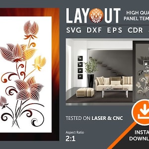 Room Divider, Privacy Screen, Partitions, Decorative Panel, Wall Hanging, Stencil, Laser, Cnc, Plasma, Cricut, Cdr, Svg, Dxf, Eps, Ai, Jpg