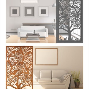5 Tree Panels, Roon Divider, Wall Panels, Room Decor, Privacy Screen ...