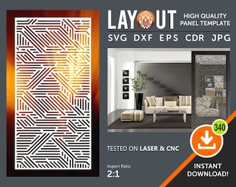 Room Divider, Decorative Panel, Wall Hanging, Privacy Screen, Stencil, Laser, Cnc, Plasma, Cricut File Cdr, Svg, Dxf, Eps, Ai,