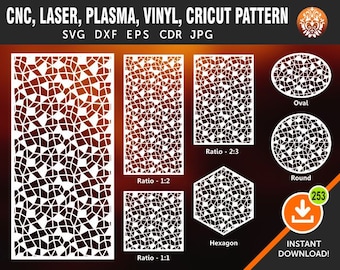 Diviseur de pièce, écran, panneaux de noyau mural, CNC, laser, plasma, Cricut cutting file CDR, SVG, Dxf, Eps, Jpg