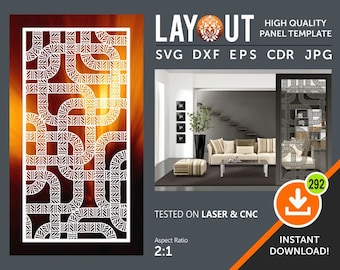 Diviseur de pièce, écran, écran de confidentialité, panneau de motif, tentature murale, pochoir, cnc, laser, plasma, cricut cutting file CDR, svg, Dxf, Eps, Jpg