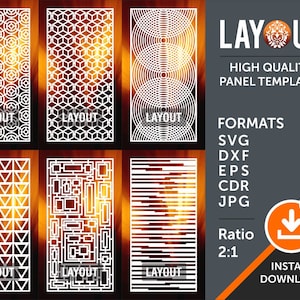 Partageur de chambre, écran de confidentialité, panneau décoratif, stencil, handing de mur, laser, Cnc, plasma, Fichiers de coupe cricut Cdr, Svg, Dxf, AI, Eps, Jpg