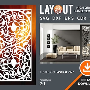 Room Divider, Privacy Screen, Partitions, Decorative Panel, Wall Hanging, Stencil, Laser, Cnc, Plasma, Cricut, Cdr, Svg, Dxf, Eps, Ai, Jpg