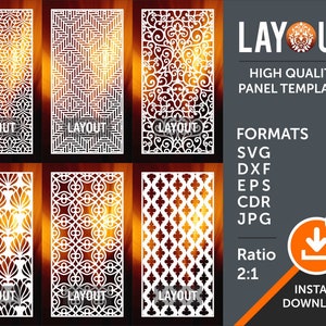 Room Divider, Privacy Screen, Decorative Panel, Stencil, Wall Handing, Laser, Cnc, Plasma, Cricut Cutting Files Cdr, Svg, Dxf, AI, Eps, Jpg