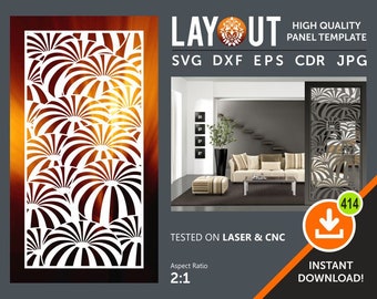 Diviseur de salle d’illusion d’optique, panneau décoratif, tentature murale, pochoir, laser, cnc, plasma, cricut file cdr, svg, dxf, eps, ai, jpg