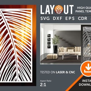 Modèle de panneau de feuille, porte, gril, porte, diviseur de pièce, pendaison de mur, cnc d’écran, laser, cdr de fichier de coupe de cricut de plasma, svg, dxf, eps, jpg