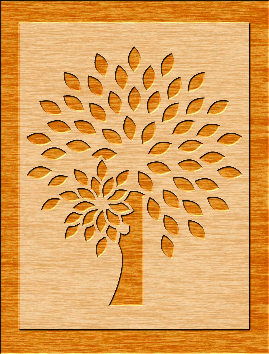 Tree Stencil For Router 8 Tree Panel, Stencil, Wall Decal, Patterns, Laser, CNC Router, Stencil ...