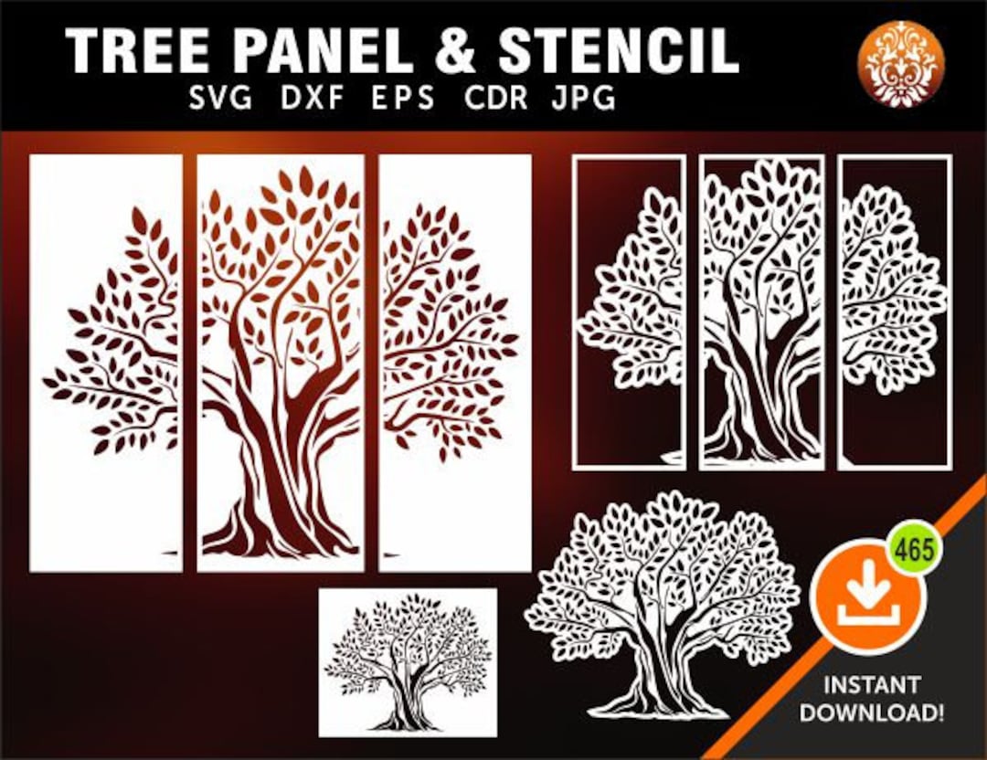 Tree Panel, Stencil, Wall Decor, Room Divider, Screen, Laser, CNC ...