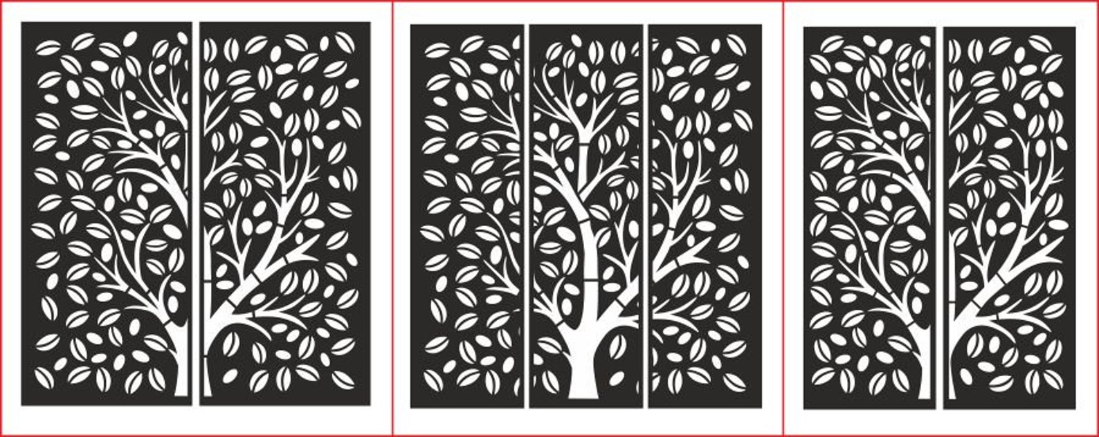 Tree Panel Pattern Vector Tree Panels, Wall Panels, Room Decor, Tree Patterns, Laser, CNC, Plasma ...
