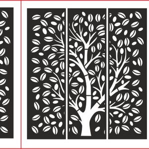 Tree Panels, Wall Panels, Room Decor, Tree Patterns, Laser, CNC, Plasma ...