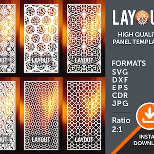 Room Divider Panel, Privacy Screen, Decorative Panel, Wall Handing, Laser, Cnc, Plasma, Cricut Cutting Files Cdr, Svg, Dxf, AI, Eps, Jpg