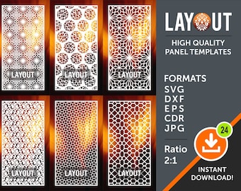 Camera schermo divisorio, schermo di segretezza, pannello decorativo, muro consegnando, Laser, Cnc, Plasma, Cricut taglio file Cdr, Svg, Dxf, AI, Eps, Jpg