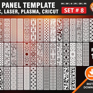 45 Decorative panel | Set # 8 | Room Divider, Screen, Partitions, Door Panel Laser, Cnc, Plasma, Cricut File CDR, Svg, AI,  Dxf, Eps, Jpg