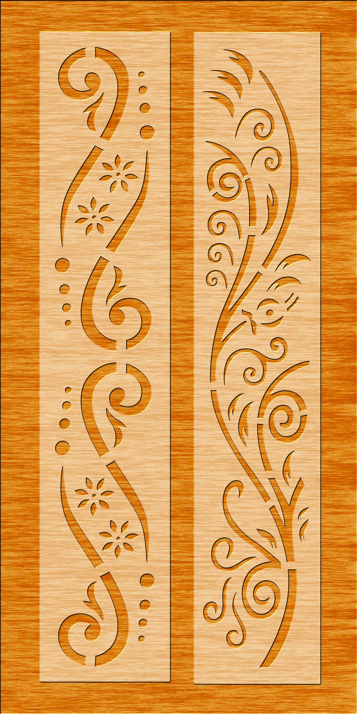 6 Decorative Panel Door Panels Stencil Templates Privacy Etsy