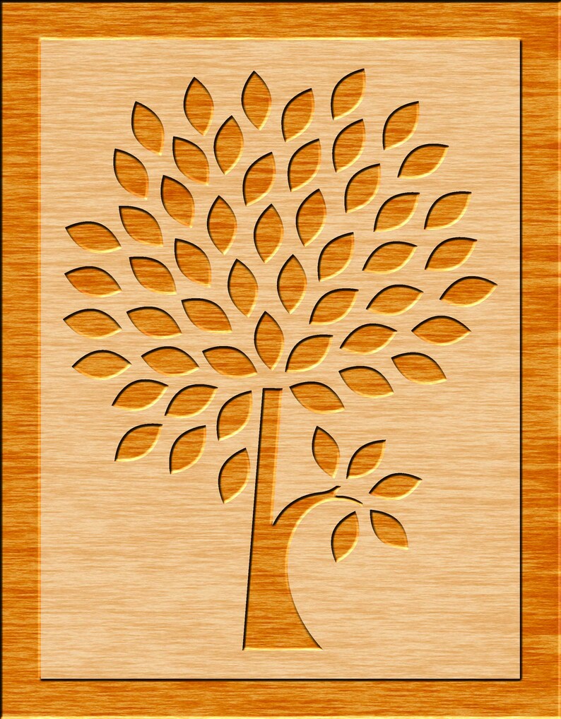Tree Stencil For Router 8 Tree Panel, Stencil, Wall Decal, Patterns, Laser, CNC Router, Stencil ...