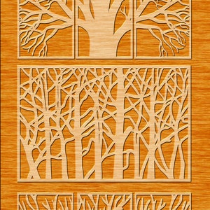 Tree Panel Pattern 23 Tree Panels, Wall Panels, Room Decor, Tree Patterns, Laser, CNC ...