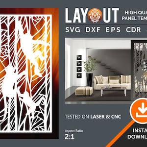 Room Divider Panel, Screen, Partitions, Wall Hanging, Laser, CNC, Plaxma, Cricut Cutting file cdr, svg, dxf, eps, jpg