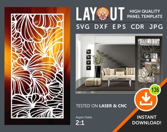 Room Divider, Privacy Screen, Partitions, Decorative Panel, Wall Hanging, Stencil, Laser, Cnc, Plasma, Cricut, Cdr, Svg, Dxf, Eps, Ai, Jpg