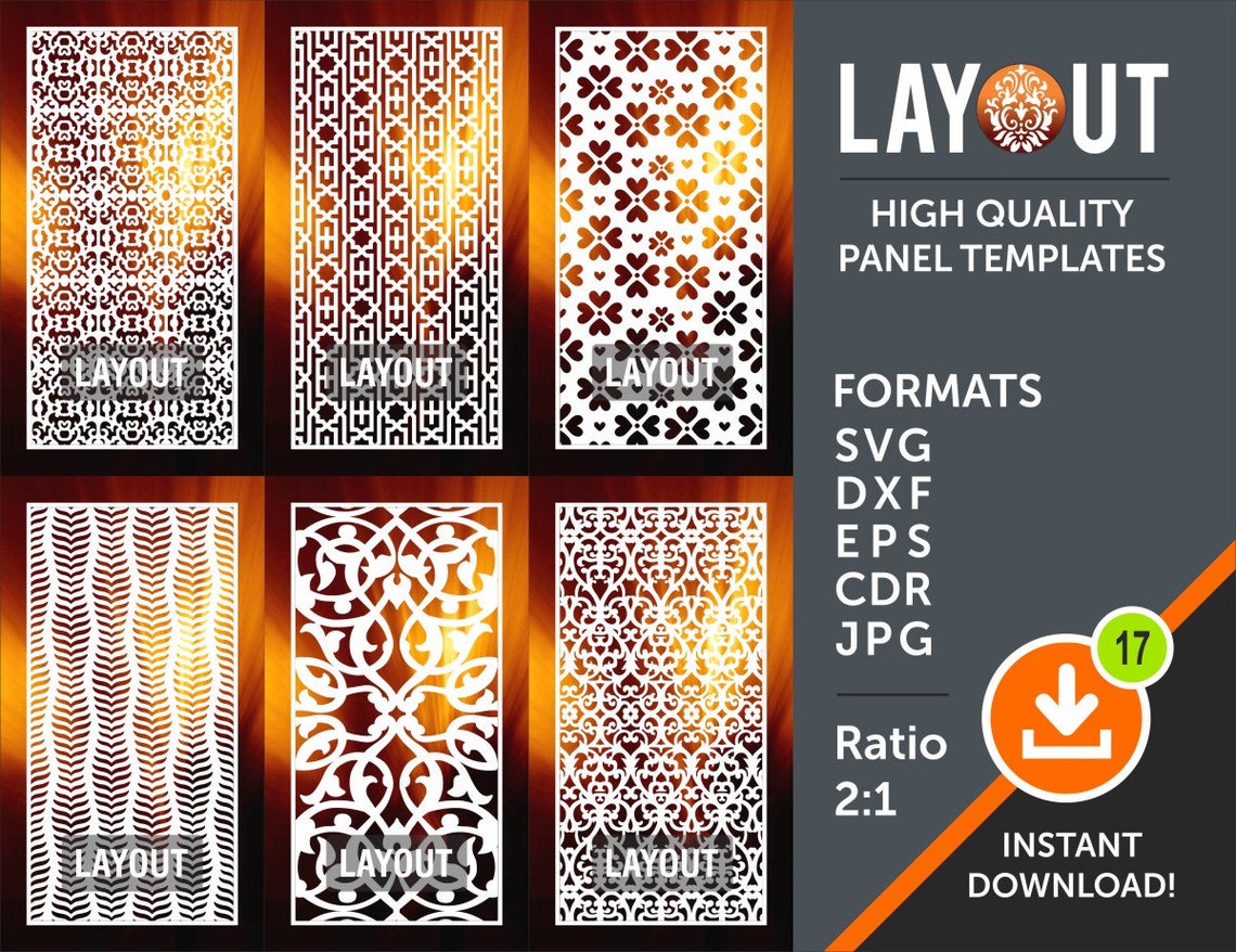 Printable Panel Pattern Pattern Panel, Stencil Templates | Dxf, Svg, Jpg, Cdr, Eps Vector ...