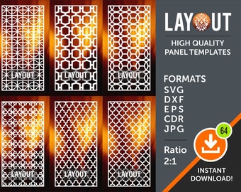 Divisor de habitaciones, Pantalla de privacidad, Panel decorativo, Plantilla, Mano de pared, Láser, Cnc, Plasma, Cricut Cortar archivos Cdr, Svg, Dxf, AI, Eps, Jpg