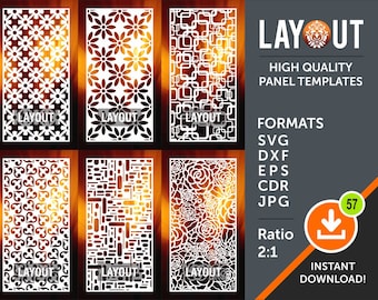 Room Divider, Privacy Screen, Decorative Panel, Stencil, Wall Handing, Laser, Cnc, Plasma, Cricut Cutting Files Cdr, Svg, Dxf, AI, Eps, Jpg