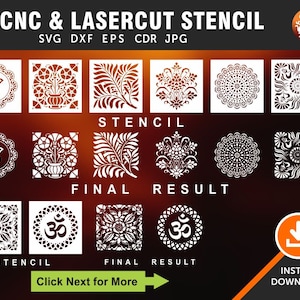 8 Decorative panel & Stencils, wall decor Laser, CNC, Plasma, Cricut cutting file cdr, svg, dxf, eps