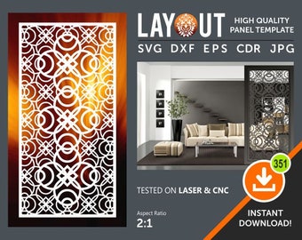 Diviseur de pièce, Panneau décoratif, Tentures murales, Écran d’intimité, Pochoir, Laser, Cnc, Plasma, Cricut File Cdr, Svg, Dxf, Eps, Ai, Jpg