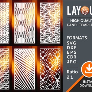 Room Divider, Privacy Screen, Decorative Panel, Stencil, Wall Handing, Laser, Cnc, Plasma, Cricut Cutting Files Cdr, Svg, Dxf, AI, Eps, Jpg