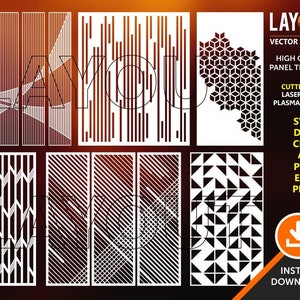 6 Panels, Wall Hanging, Partitions, screen, Stencil, Laser, CNC, Plasma, Cricut Cutting Files