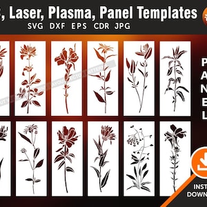 Paneles de flores de 12 hojas, plantilla, divisor de habitaciones, pantalla de privacidad, colgante de pared, láser, CNC, plasma, archivo de corte cricut