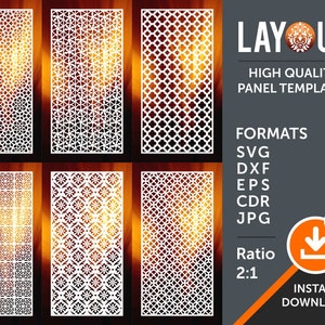Room Divider Panel, Privacy Screen, Decorative Panel, Wall Handing, Laser, Cnc, Plasma, Cricut Cutting Files Cdr, Svg, Dxf, AI, Eps, Jpg