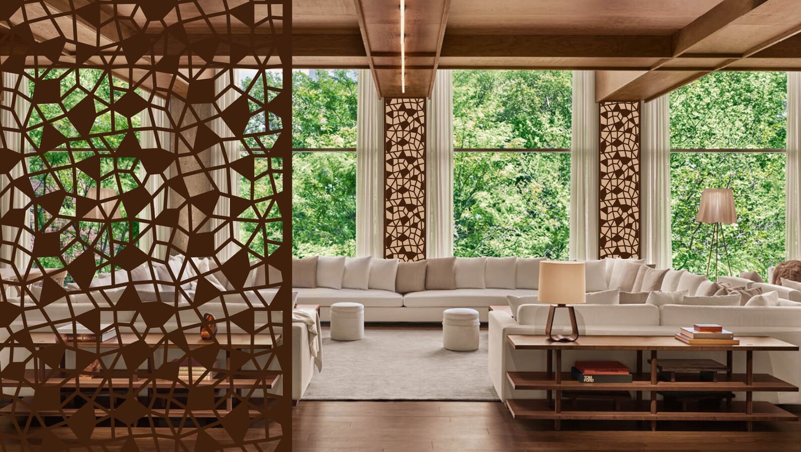 Room Divider Privacy Screen Decorative Panel Stencil Wall - Etsy