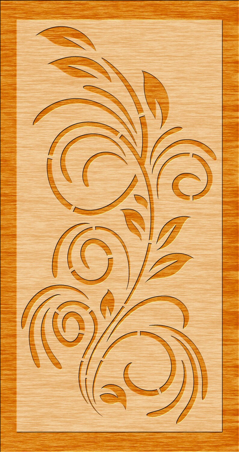 CNC Eps 6 Floral Decorative Panels Privacy Screen Room Divider JPG Laser Wall Hanging AI Plasma Cutting File Cdr Svg Dxf Stencil