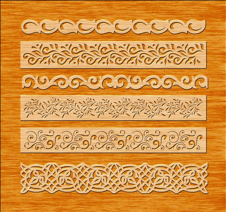 Border Pattern Design Wood 6 Seamless Border Designs | Wall Decor, Panel & Stencil | Craft ...