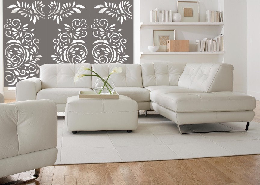 Floral Room Divider Panel, Screen, Partitions, Wall Hanging, Stencil ...