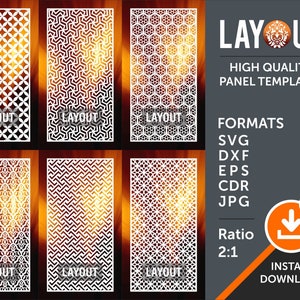 Panel dzielący pokój, ekran prywatności, panel dekoracyjny, montaż na ścianie, laser, CNC, plazma, pliki do cięcia Cricut Cdr, Svg, Dxf, AI, Eps, Jpg
