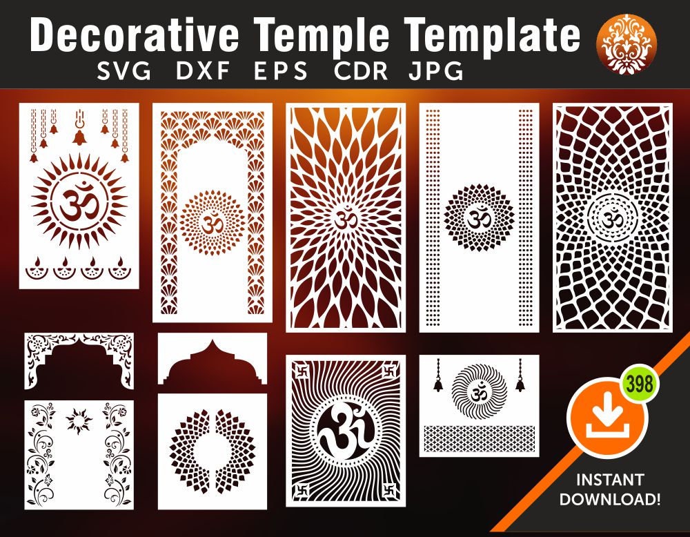 10 Temple Template Wall Hanging Partitions screen Stencil Etsy