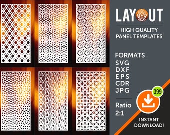 Vignette Room Divider, Privacy Screen, Panel, Stencil, Wall Handing, Laser, Cnc, Plasma, Cricut Cutting Files Cdr, Svg, Dxf, AI, Eps, Jpg