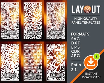 Room Divider Panel, Privacy Screen, Wall Hanging, Stencil, Cnc, Laser, Plasma Cricut  cutting File, cdr, svg, dxf, ai, eps, jpg