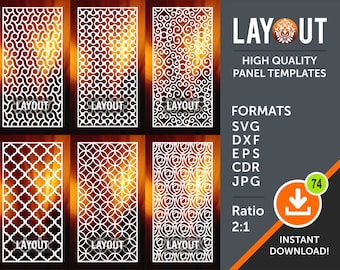 Camera divisore, schermo di segretezza, pannello decorativo, Stencil, Wall consegnando, Laser, Cnc, Plasma, Cricut taglio file Cdr, Svg, Dxf, AI, Eps, Jpg