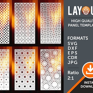Vignette Room Divider, Ekran prywatności, Panel, Szablon, Ścienne, Laser, CNC, Plazma, Cricut Pliki do cięcia Cdr, Svg, Dxf, AI, Eps, Jpg